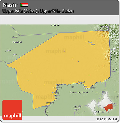 Savanna Style 3D Map of Nasir