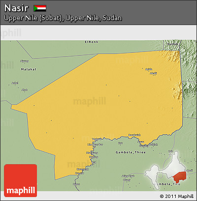 Savanna Style 3D Map of Nasir