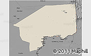 Shaded Relief 3D Map of Nasir, darken, desaturated