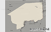 Shaded Relief 3D Map of Nasir, darken, semi-desaturated