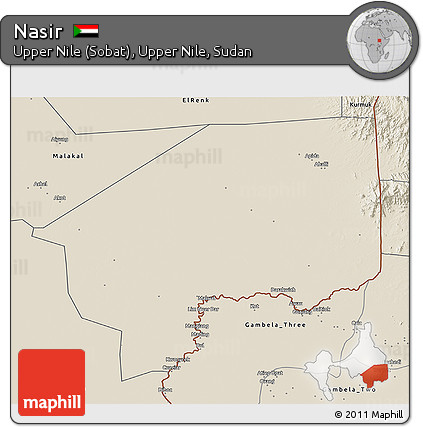 Shaded Relief 3D Map of Nasir