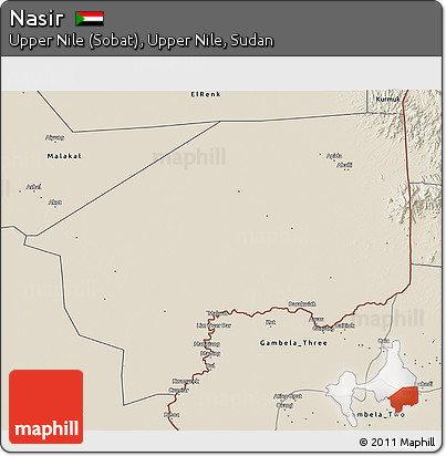 Shaded Relief 3D Map of Nasir