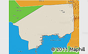Shaded Relief 3D Map of Nasir, political outside