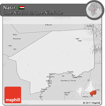 Silver Style 3D Map of Nasir