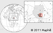 Blank Location Map of Nasir, highlighted country, highlighted grandparent region, within the entire country
