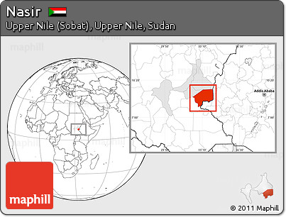 Blank Location Map of Nasir, highlighted parent region