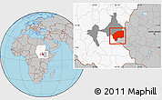 Gray Location Map of Nasir, highlighted country, highlighted parent region
