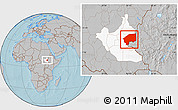 Gray Location Map of Nasir, highlighted grandparent region, hill shading