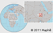 Gray Location Map of Nasir, highlighted parent region, within the entire country