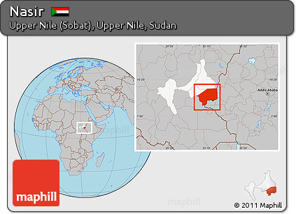 Gray Location Map of Nasir, highlighted parent region