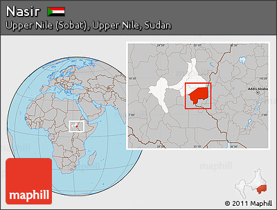 Gray Location Map of Nasir, highlighted parent region