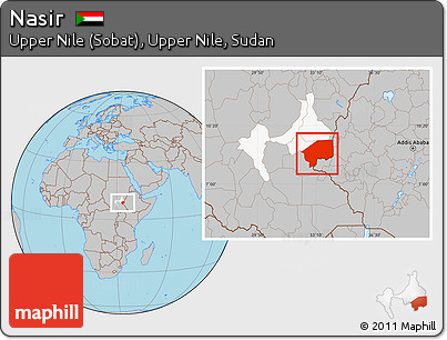 Gray Location Map of Nasir, highlighted parent region