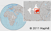Gray Location Map of Nasir, highlighted parent region, hill shading