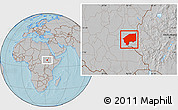 Gray Location Map of Nasir, hill shading