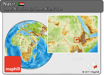 Physical Location Map of Nasir, within the entire country