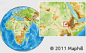 Physical Location Map of Nasir, highlighted grandparent region, within the entire country