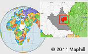 Political Location Map of Nasir, highlighted country, highlighted grandparent region