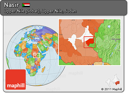 Political Location Map of Nasir, highlighted parent region