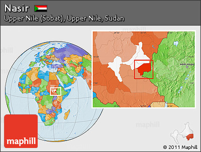 Political Location Map of Nasir, highlighted parent region