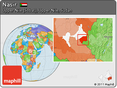 Political Location Map of Nasir, highlighted parent region