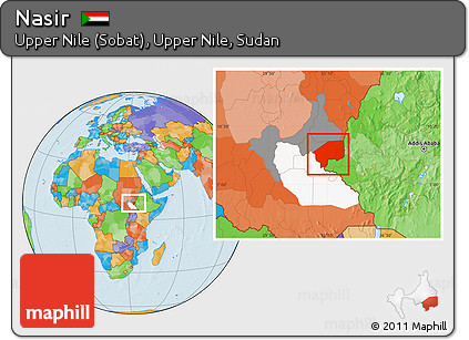 Political Location Map of Nasir, highlighted parent region, highlighted grandparent region