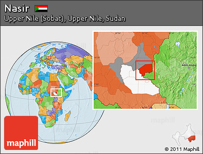 Political Location Map of Nasir, highlighted parent region, highlighted grandparent region