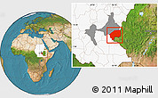 Satellite Location Map of Nasir, highlighted country, highlighted parent region