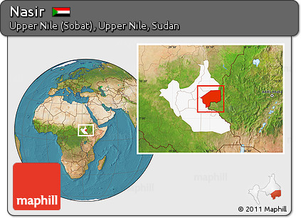 Satellite Location Map of Nasir, highlighted grandparent region