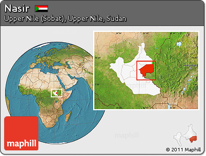 Satellite Location Map of Nasir, highlighted grandparent region