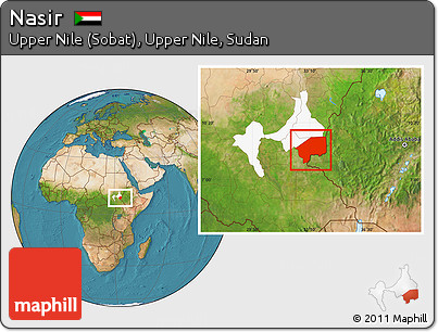 Satellite Location Map of Nasir, highlighted parent region