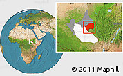 Satellite Location Map of Nasir, highlighted parent region, highlighted grandparent region