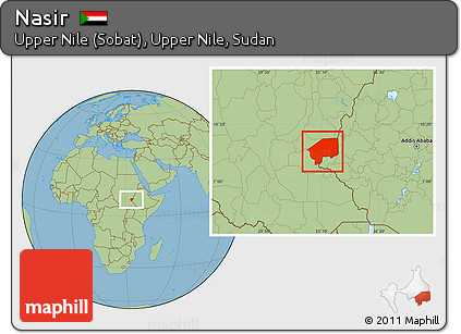 Savanna Style Location Map of Nasir