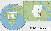 Savanna Style Location Map of Nasir, highlighted country, highlighted parent region, within the entire country