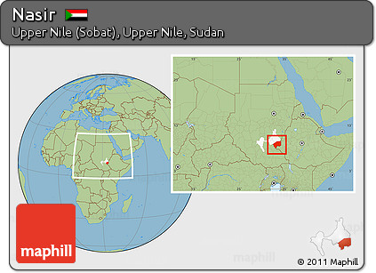 Savanna Style Location Map of Nasir, highlighted parent region, within the entire country