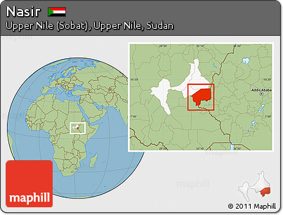 Savanna Style Location Map of Nasir, highlighted parent region
