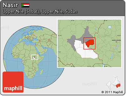 Savanna Style Location Map of Nasir, highlighted parent region, highlighted grandparent region