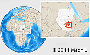 Shaded Relief Location Map of Nasir, highlighted country, highlighted parent region, within the entire country