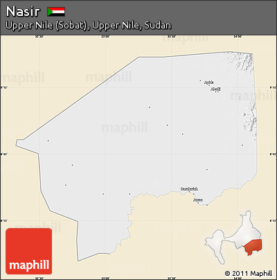 Classic Style Map of Nasir, single color outside