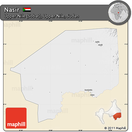 Classic Style Map of Nasir, single color outside