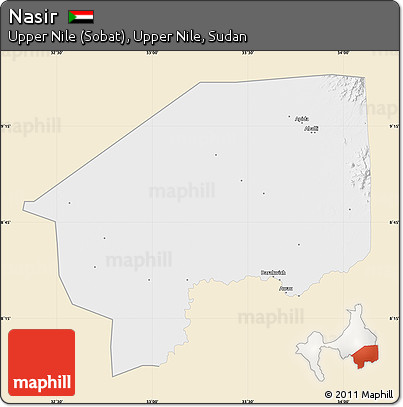 Classic Style Map of Nasir, single color outside