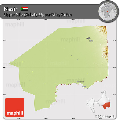 Physical Map of Nasir, cropped outside