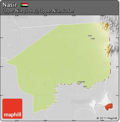 Physical Map of Nasir, lighten, desaturated