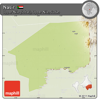 Physical Map of Nasir, lighten