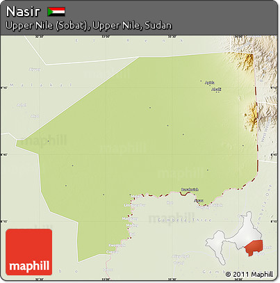Physical Map of Nasir, lighten