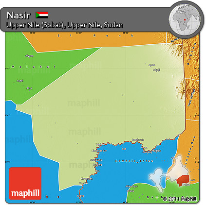 Physical Map of Nasir, political outside