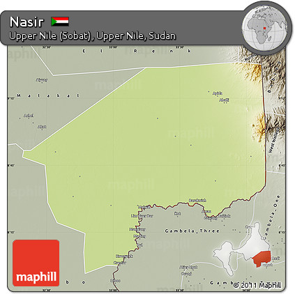 Physical Map of Nasir, semi-desaturated