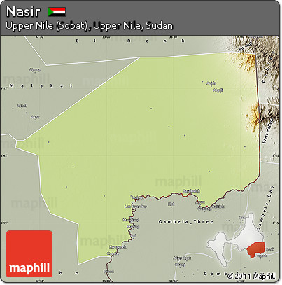 Physical Map of Nasir, semi-desaturated