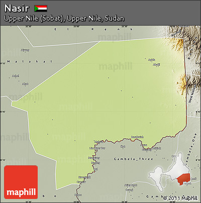Physical Map of Nasir, semi-desaturated