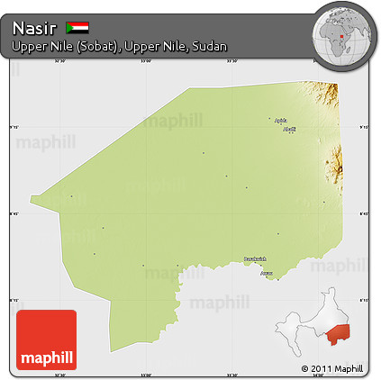Physical Map of Nasir, single color outside