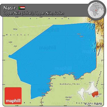 Political Map of Nasir, physical outside
